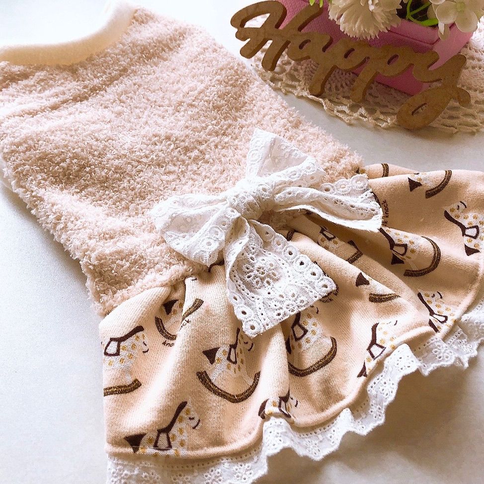 ポメ様☆犬服☆ハンドメイドオーダー ♡ハンドメイド犬服♡ボア×木馬♡オーダー - メルカリ