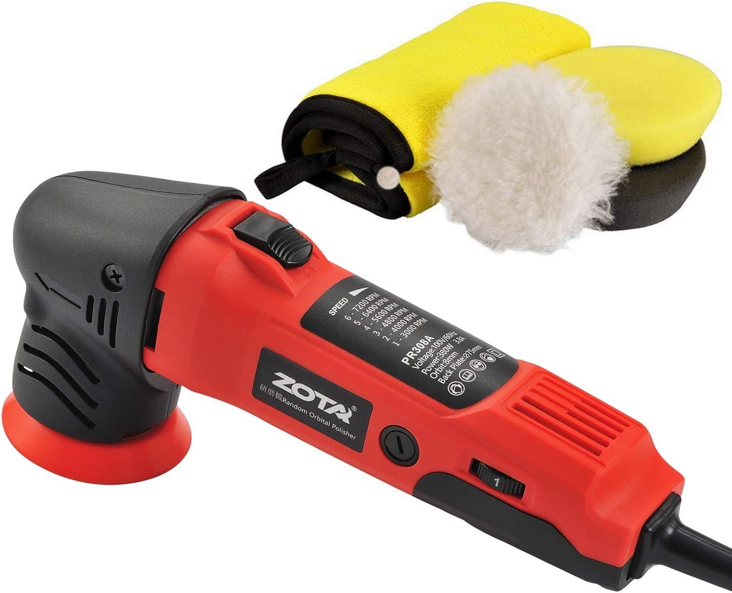 ♥ ZOTA ランダムオービタルポリッシャー PR 308 A 100 V|60 Hz 75 mm 6段変速 310 v 27