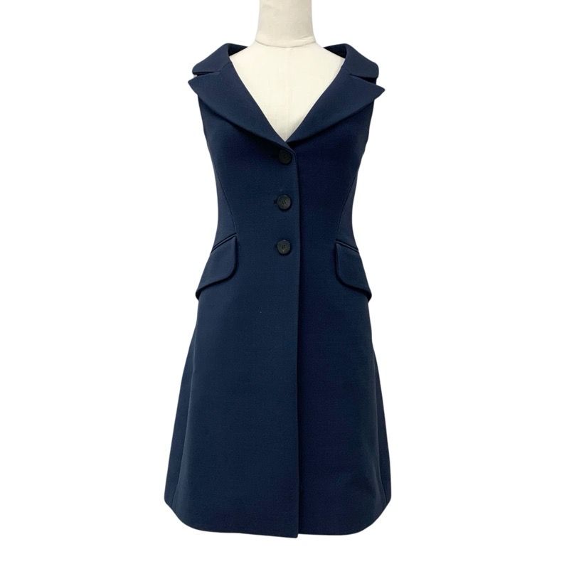 Christian Dior ネイビー ジレ クリスチャンディオール CHRISTIAN DIOR トップス ネイビー ロング