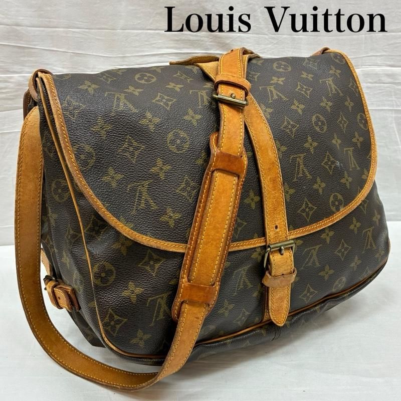 ヴィトン ソミュール　ヴィンテージ ルイヴィトン M42254 モノグラム ソミュール35 斜め掛け ショルダー