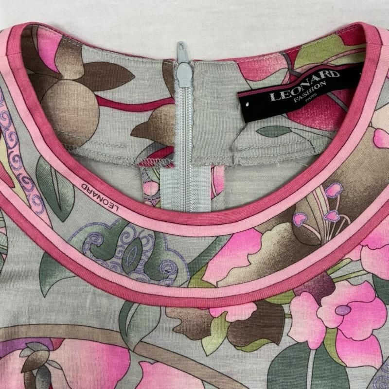 レオナール ウール シルク クルーネック プルオーバー 花柄 カットソー