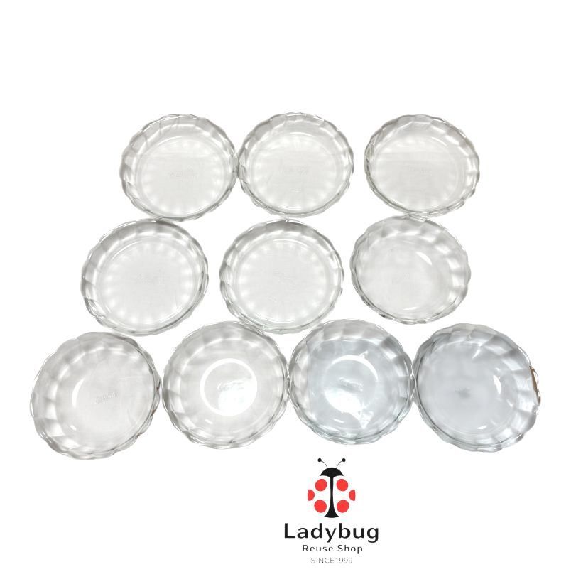 コカ・コーラ ガラス皿(1980年) 昭和レトロ コカコーラ パイレックス 耐燃ガラス皿 2種 10枚セット