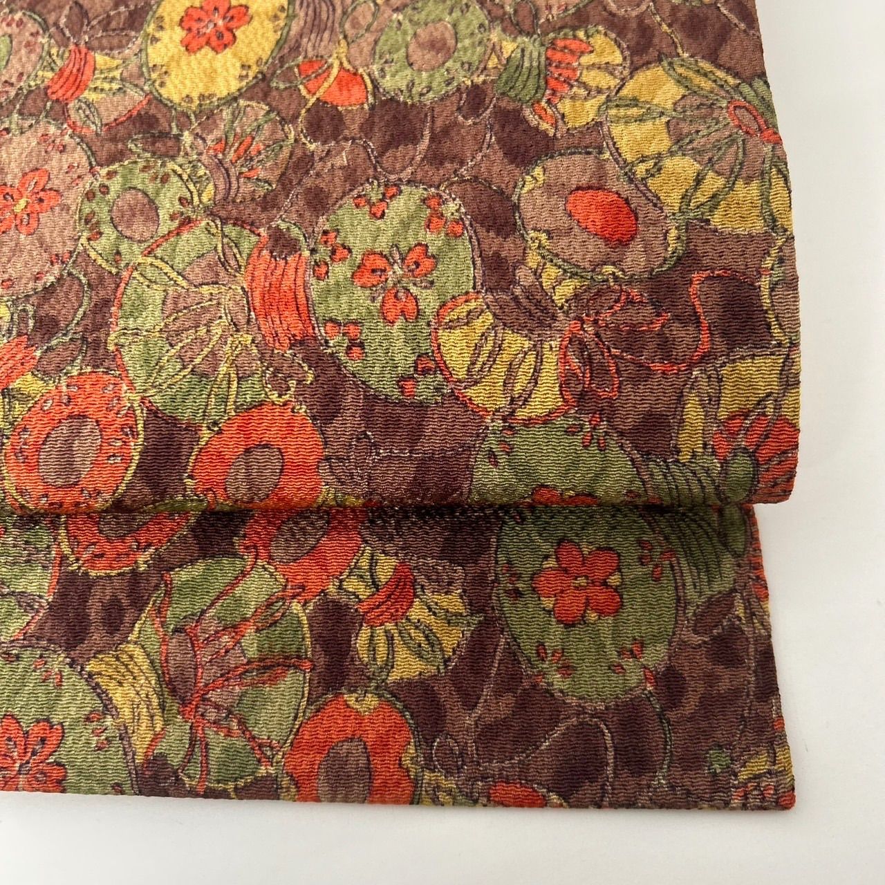 縮緬 名古屋帯 正絹 染め筒太鼓 九寸 MA-1586 - メルカリ