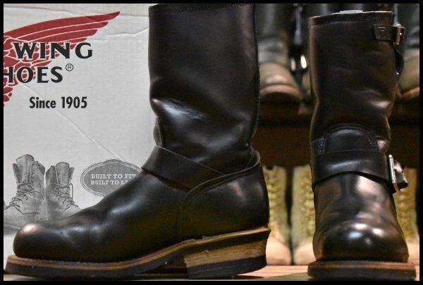 5 D 06年 旧シルエット レッドウィング 2268 エンジニア 黒 ブラッククローム スチールトゥ ブーツ redwing FK 193