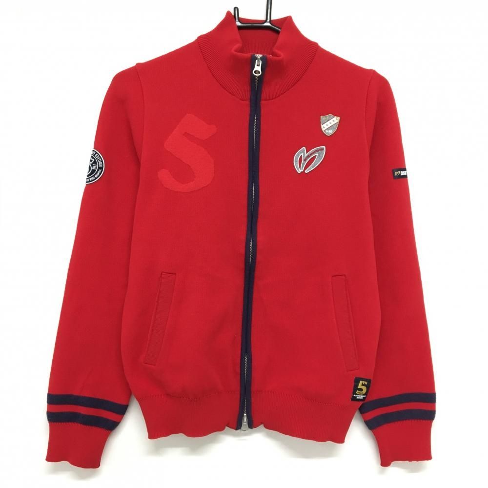 美品】マスターバニー ニットジップジャケット レッド×ネイビー 5周年
