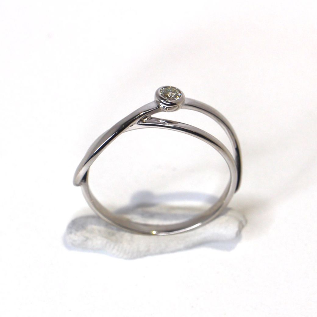 ダイヤ付きリング】 Pt900 刻印あり D 0.09ct 2.6g 15号 プラチナ