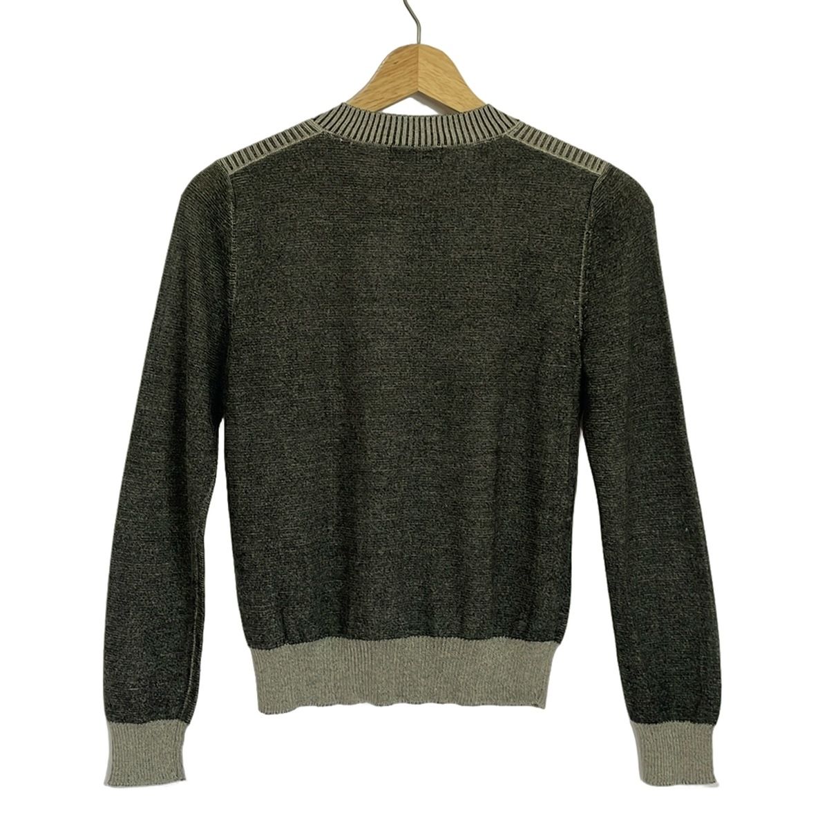 YOSHIE INABA ヨシエイナバ カーディガン サイズ9 M レディース - ダークグレー×グレーベージュ 長袖|カシミヤ シルク混