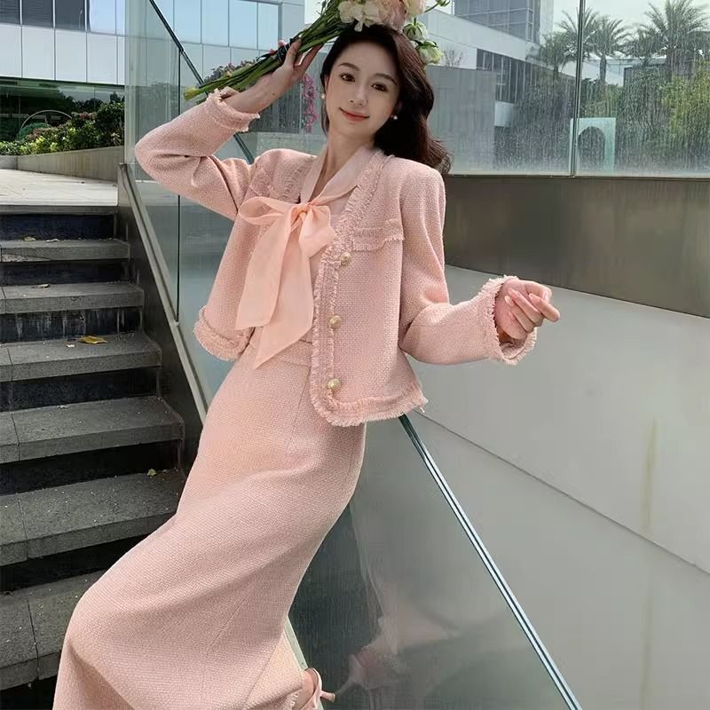 スカートスーツ レディース 入学式 スーツ ママ ツイード セットアップ 秋冬 ジャケット タイトスカート フォーマルスーツ上下セット ママスーツ 新生活 入園 卒園卒業式 母親 結婚式 披露宴 上品