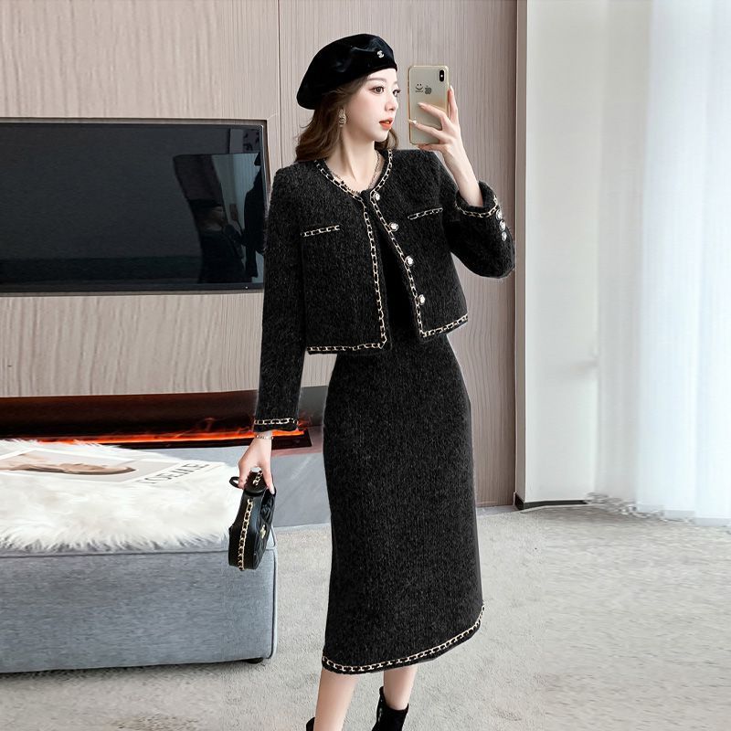 ツイード 秋冬 スカートスーツ レディース 入学式 スーツ ママセットアップ ジャケット タイトスカート フォーマルスーツ上下セット ママスーツ 新生活 入園 卒園 卒業式