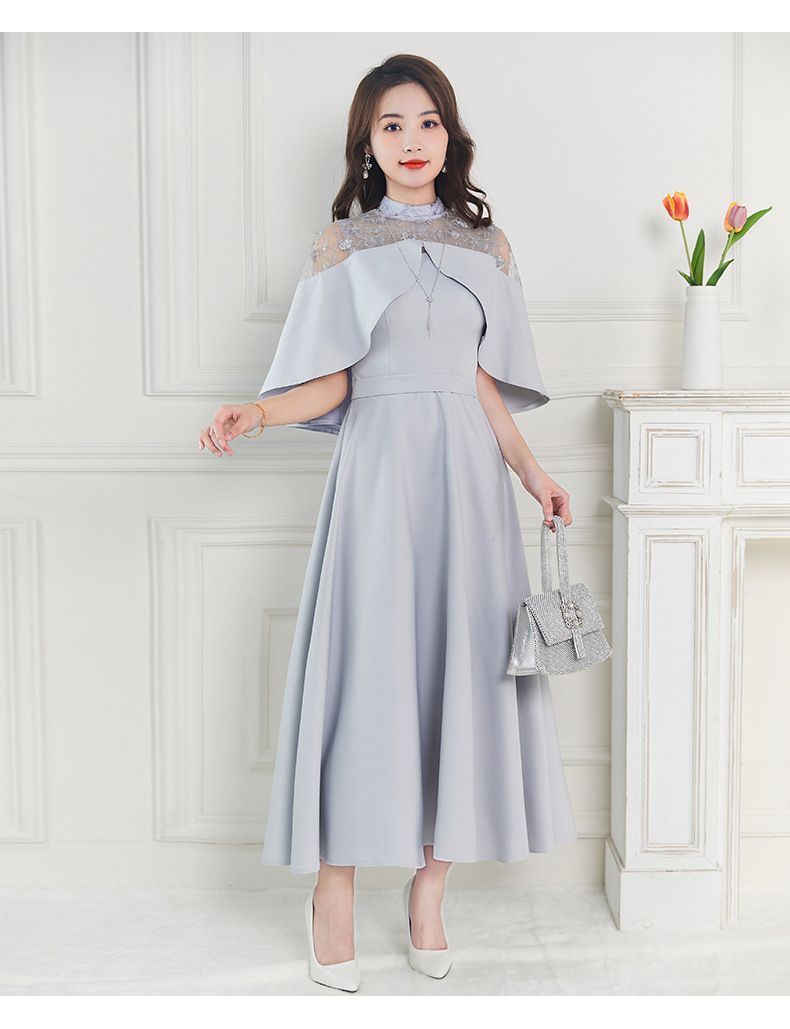 ママ パーティードレス パーティドレス 結婚式 ワンピース 披露宴 卒業式 入学式 新生活 発表会 二次会 春夏秋冬 フォーマル レディース ロング丈 袖レース 春 夏 秋 冬