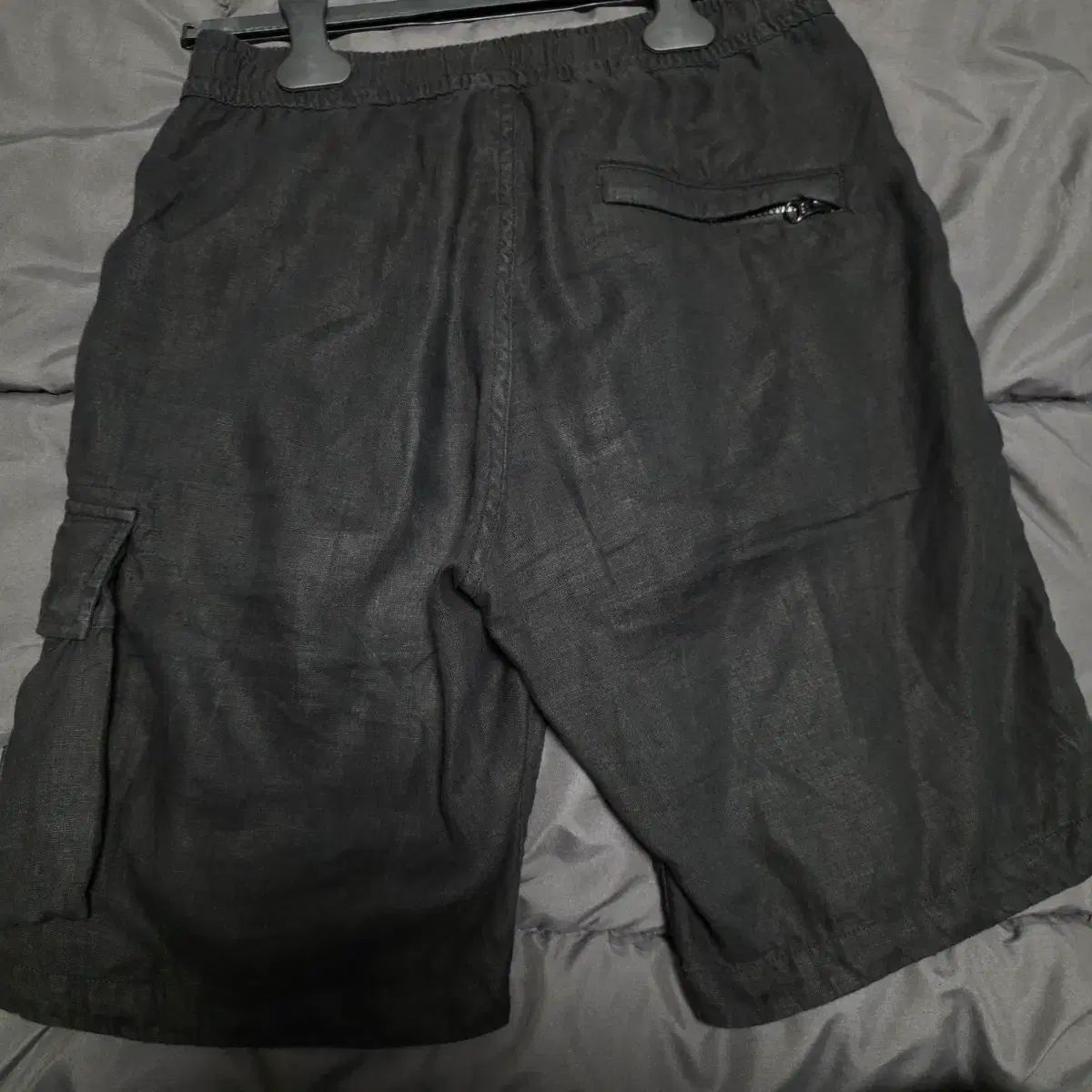 STONE ISLAND ストーンアイランド ブラック カーゴ リネン ハーフパンツ 29 31