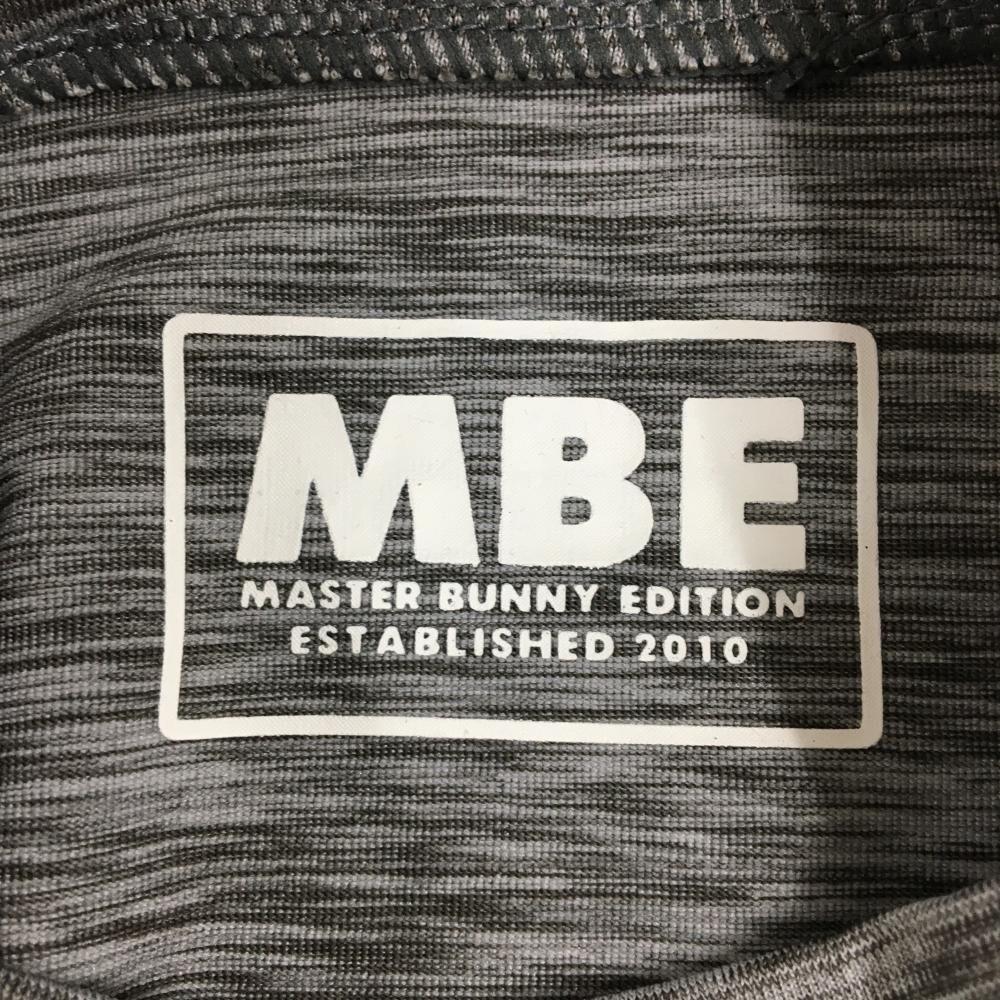 超美品】マスターバニー 長袖ハイネックシャツ 杢グレー×白 ロゴ