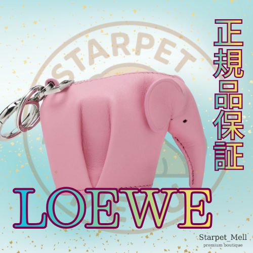 LOEWE ロエベ コインポーチ付きキーホルダー ピンク エレファント