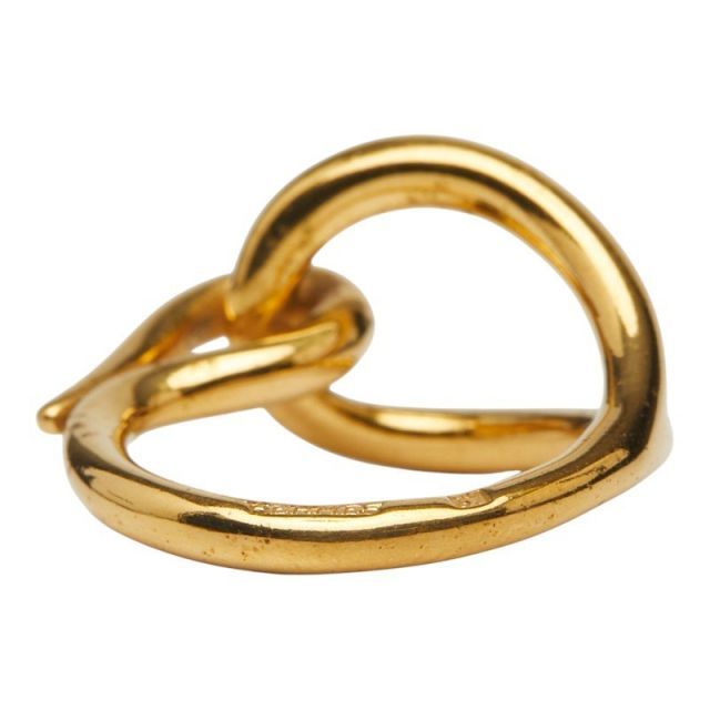 中古 エルメス ジャンボ スカーフリング ゴールド メッキ レディース