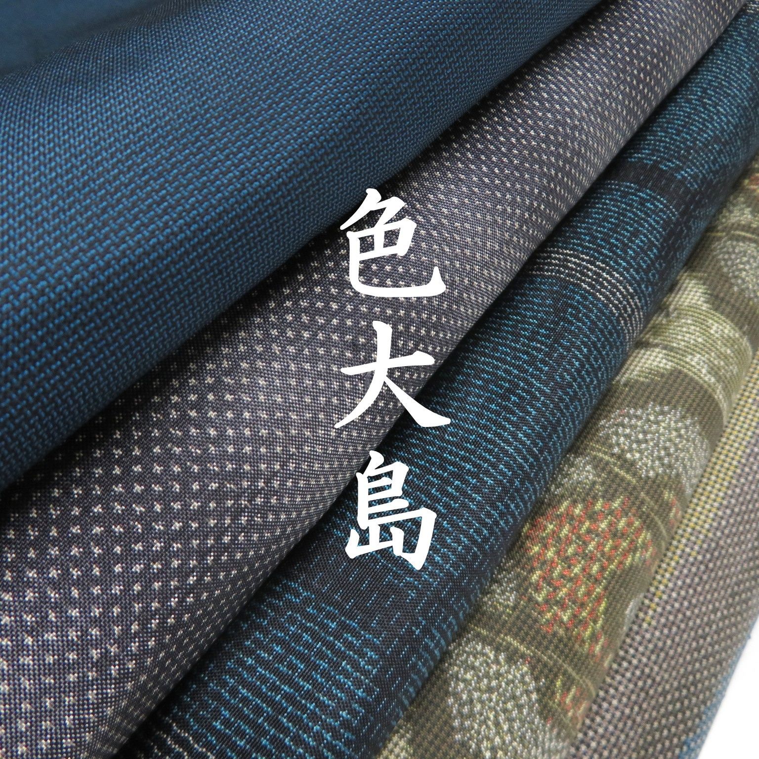 N 27 着物 正絹 色大島 大島紬 ５点 イチゴの大島