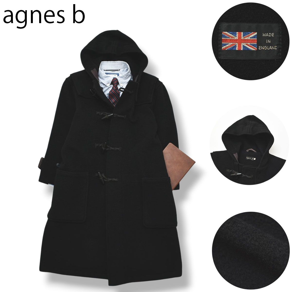 【美品】agnes b. アニエスベー イングランド製 ダッフルコート To b. by agnes 「To b.」 ダッフルコート 36 レッド レディース