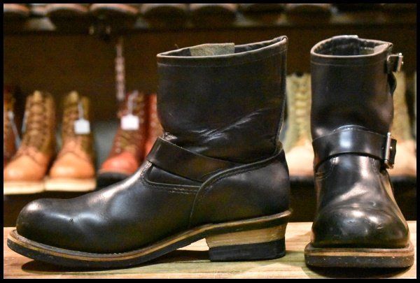 9D 良品 07年】レッドウィング 2976 ショート エンジニア 黒 ブラック