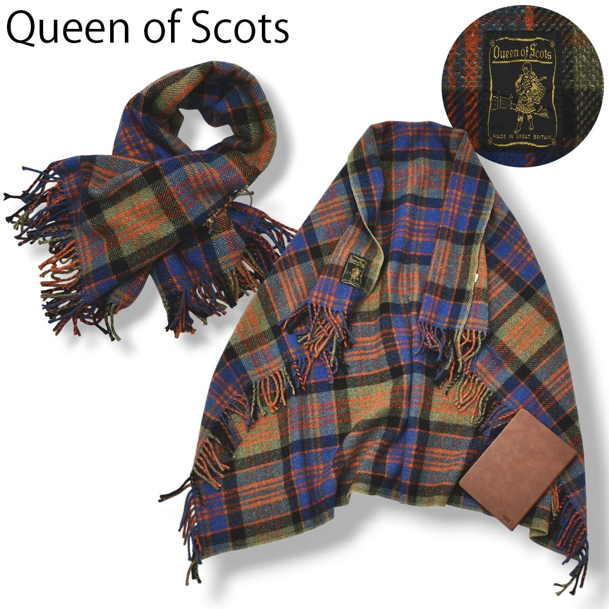 90sヴィンテージ クイーンオブスコッツ Queen of Scots ひざ掛け