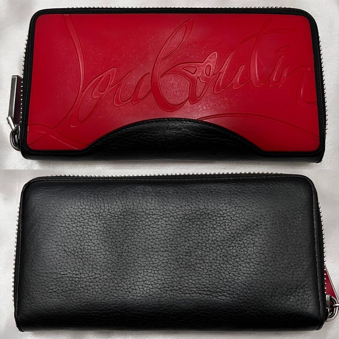 ルブタン ラバーソール 長財布 ラウンドファスナー レザー ブラック