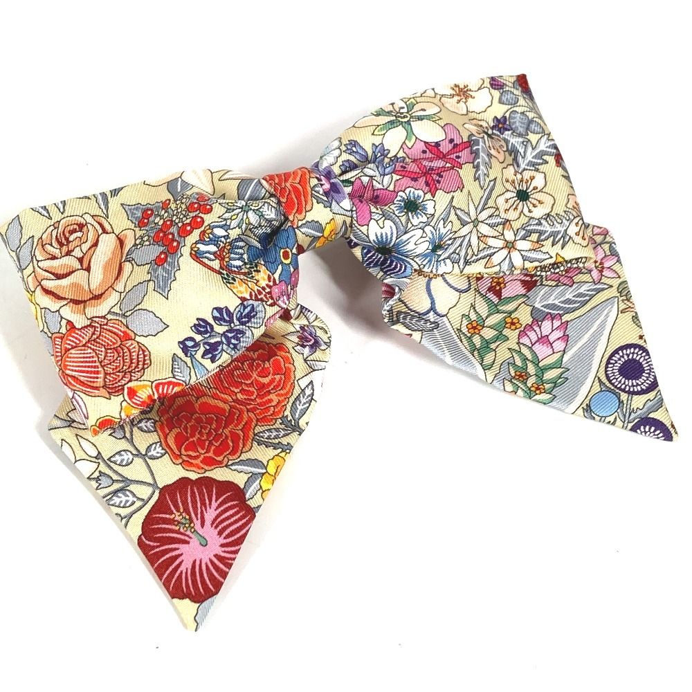 HERMES エルメス バレッタ グルネル PM ブルーム シルク ベージュ