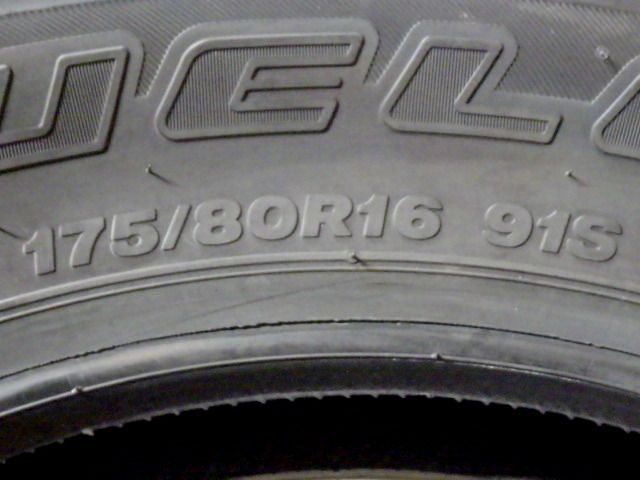  L 486 G 製造 約9部山 新車外し BS DUELER H 175 80 R 16 4本 13インチ サマータイヤ ノーマルタイヤ