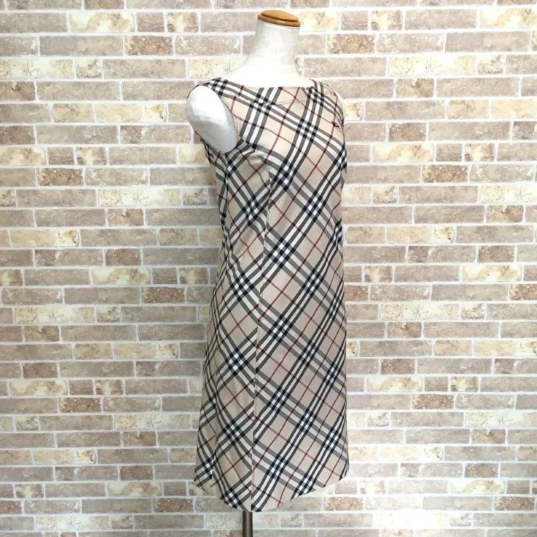 み ワンピース ベージュ 36 ノバチェック ブルーレーベル 514