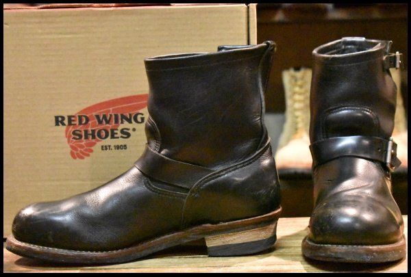 10 5 D 13年 レッドウィング 2976 ショート エンジニア 黒 ブラッククローム スチールトゥ ブーツ redwing FK 205
