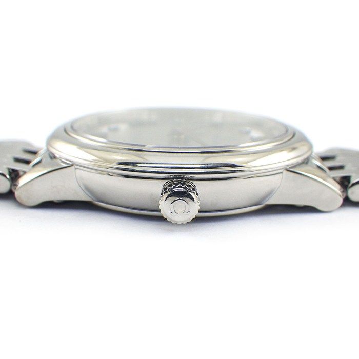 オメガ OMEGA 腕時計 デ ヴィル 424 10 27 60 56 002 6ポイント ダイヤインデックス グレー文字盤 SS クオーツアナログ 箱 保付き