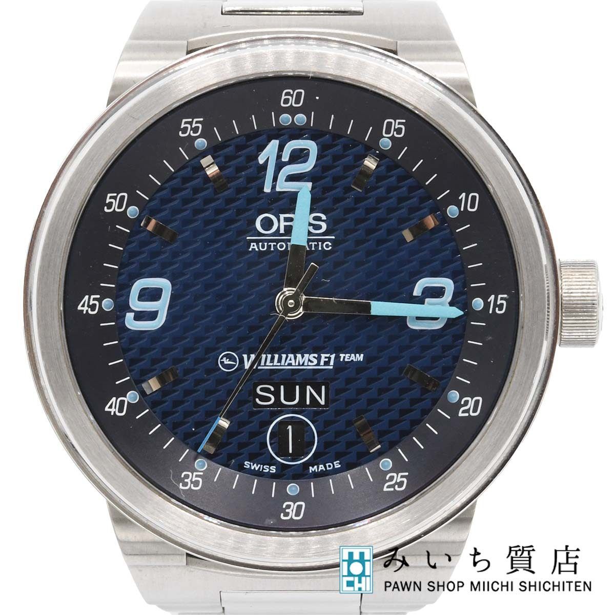 腕時計 稼働 ORIS オリス ウィリアムズF1 7560 自動巻き 青系色文字盤 