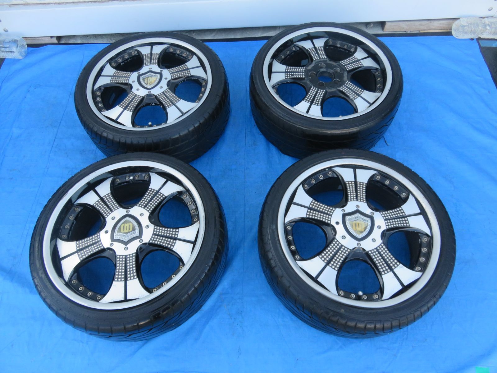 SFC 3775 ギャルソン DAD 20インチ 20 9 0 J 44 5穴 PCD 114 3 ホイールタイヤ 245 35 ZR 2013年製 ４本セット ノア ヴォクシー プリウスα ステップワゴン