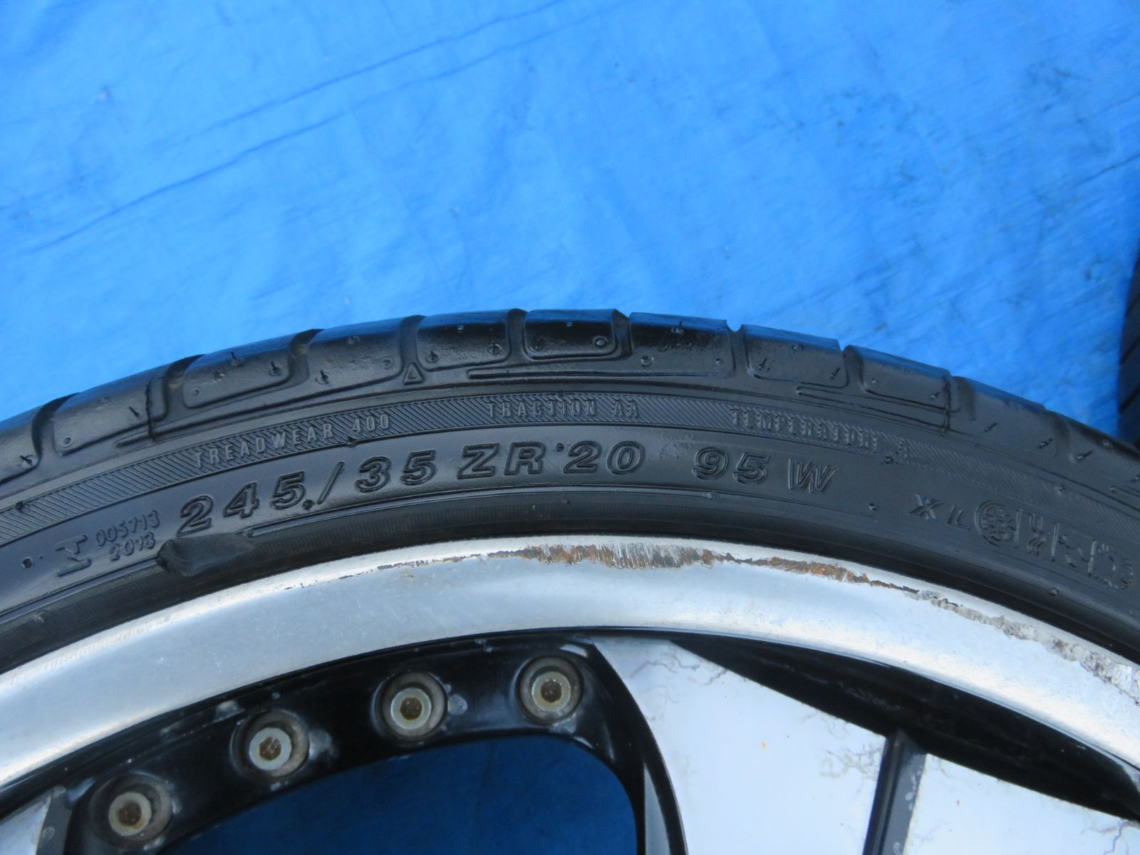 SFC 3775 ギャルソン DAD 20インチ 20 9 0 J 44 5穴 PCD 114 3 ホイールタイヤ 245 35 ZR 2013年製 ４本セット ノア ヴォクシー プリウスα ステップワゴン