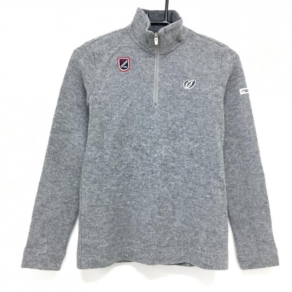 美品】マスターバニー ハイネックセーター グレー ハーフジップ ウール