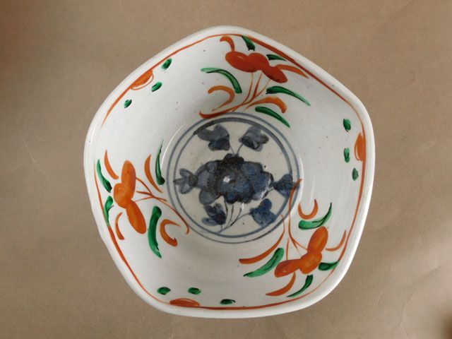 須田 菁華 呉須 赤絵風 五角 小鉢 - メルカリ