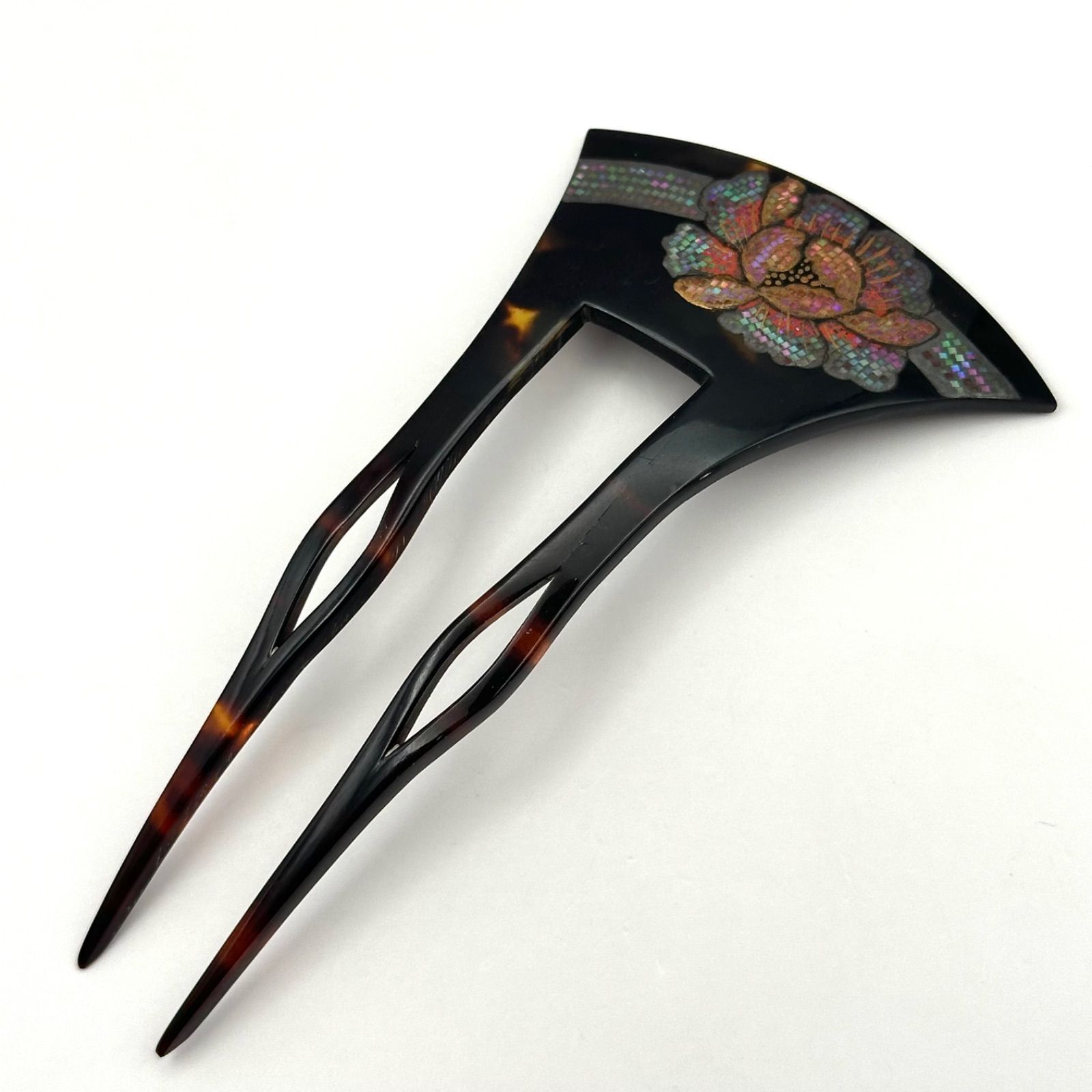 希少】永光作 本鼈甲 かんざし 螺鈿 花柄 フラワー - メルカリ