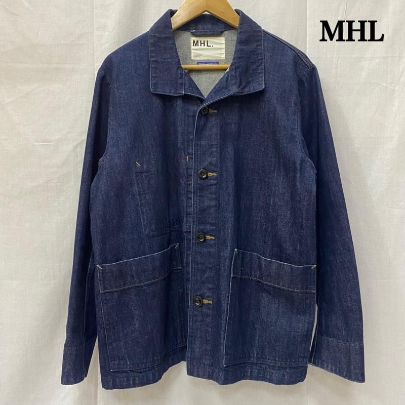 エムエイチエル 美品 MHL CANTON オーバーオール 38 濃紺 エムエイチエル MHL×CANTON OVERALLS カバーオール indigo 38 メンズ