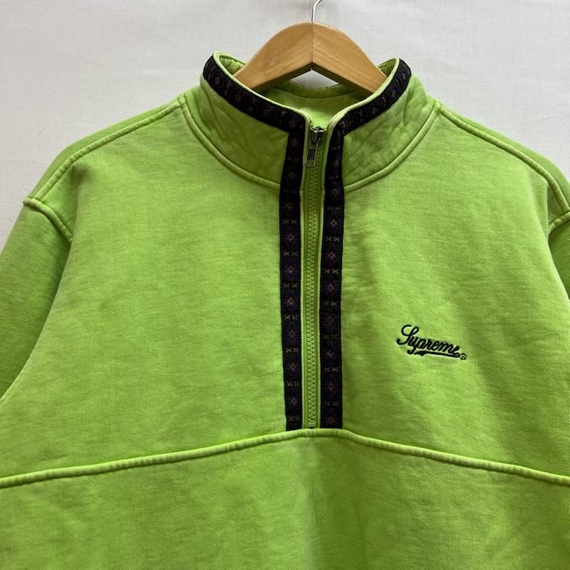 シュプリーム Overdyed Half Zip Sweatshirt ハーフジップ スウェット ライム メンズ M ISItems 古着