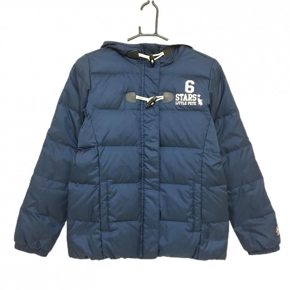 マンシングウェア フード付きダウンジャケット ネイビー×白 フード内側