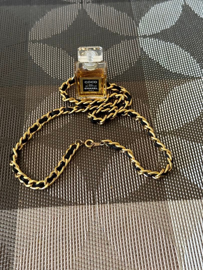 ChanelシャネルCOCOネックレス ゴールド ブラック ヴィンテージチェーン