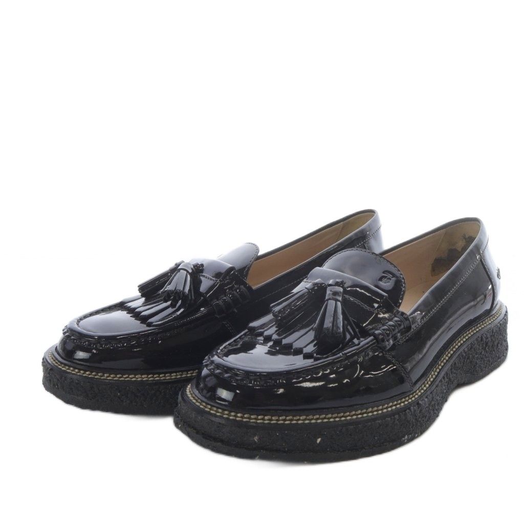 トッズ TOD'S ローファー プラットフォーム 厚底 タッセル エナメル