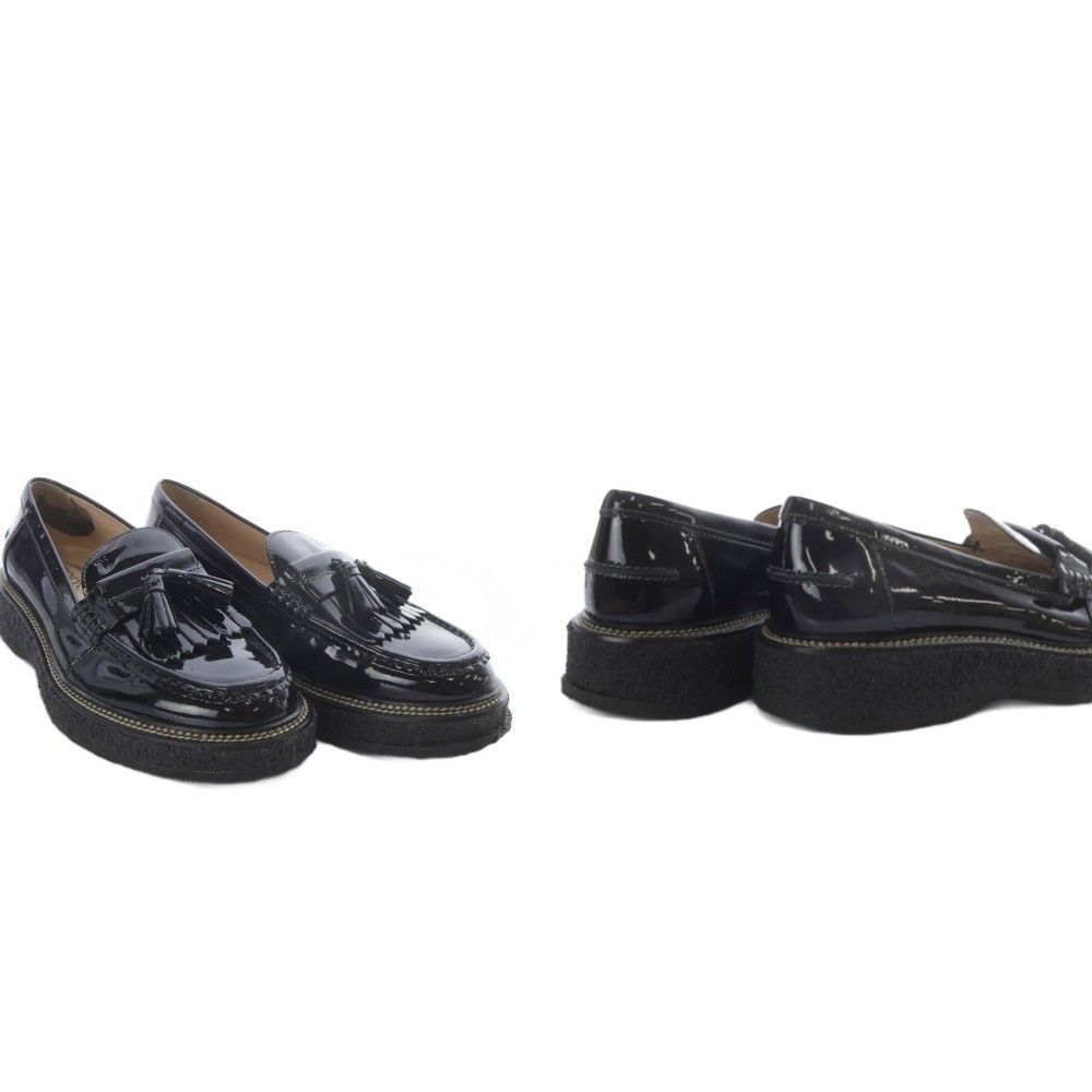 トッズ TOD'S ローファー プラットフォーム 厚底 タッセル エナメル