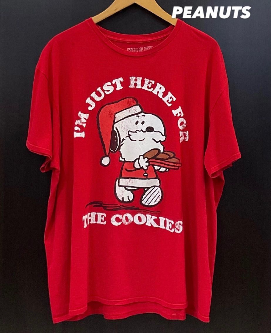 PEANUTS ピーナッツ Tシャツ スヌーピー クリスマス サンタ メンズ2XL
