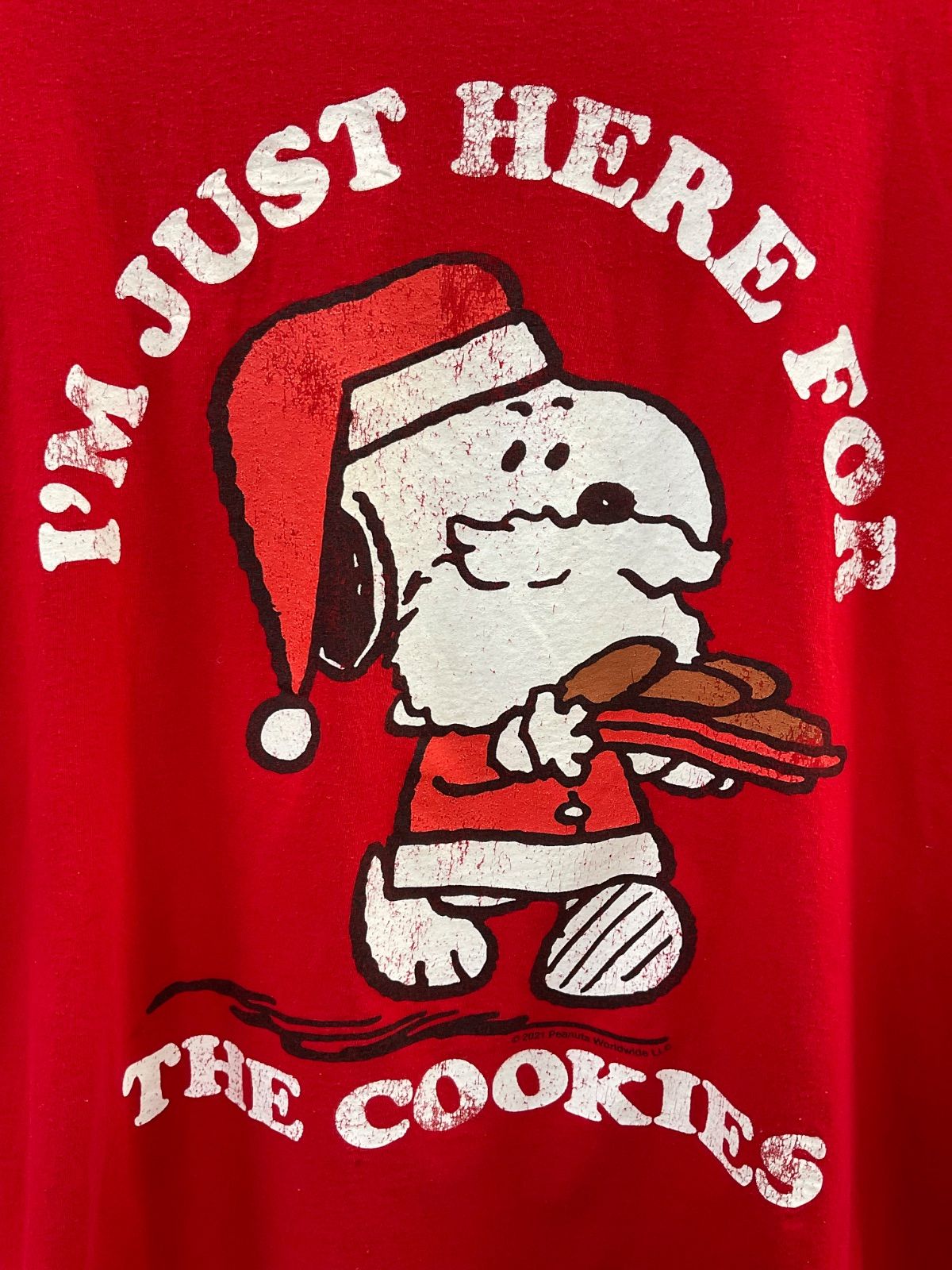 PEANUTS ピーナッツ Tシャツ スヌーピー クリスマス サンタ メンズ2XL