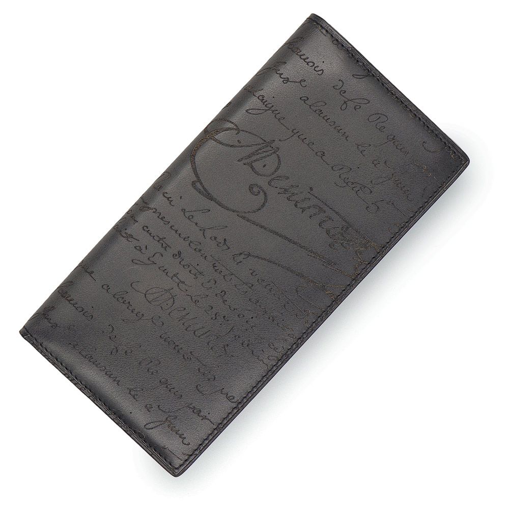 ベルルッティ サンタル スクリットレザー ジップロングウォレット カリグラフィ 二つ折り長財布 ヴェネチアカーフレザー NERO GRIGIO ネロ グリージオ シルバー金具 SANTAL_NEO-JOUR-V 2 Berluti ♥ 展示品