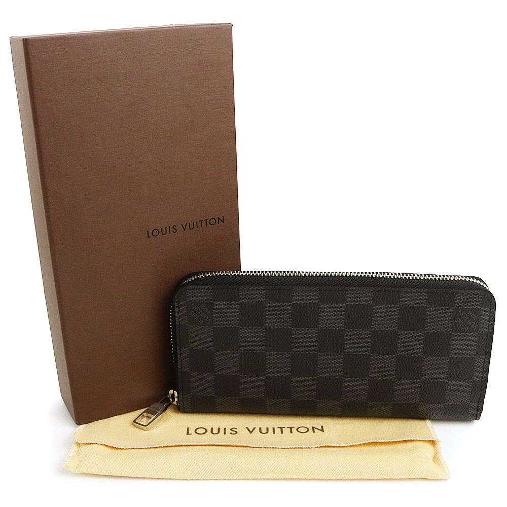 ルイ ヴィトン ジッピーウォレット ヴェルティカル ラウンドファスナー 長財布 ダミエグラフィット ブラック シルバー金具 N 63095 LOUIS VUITTON ♥品