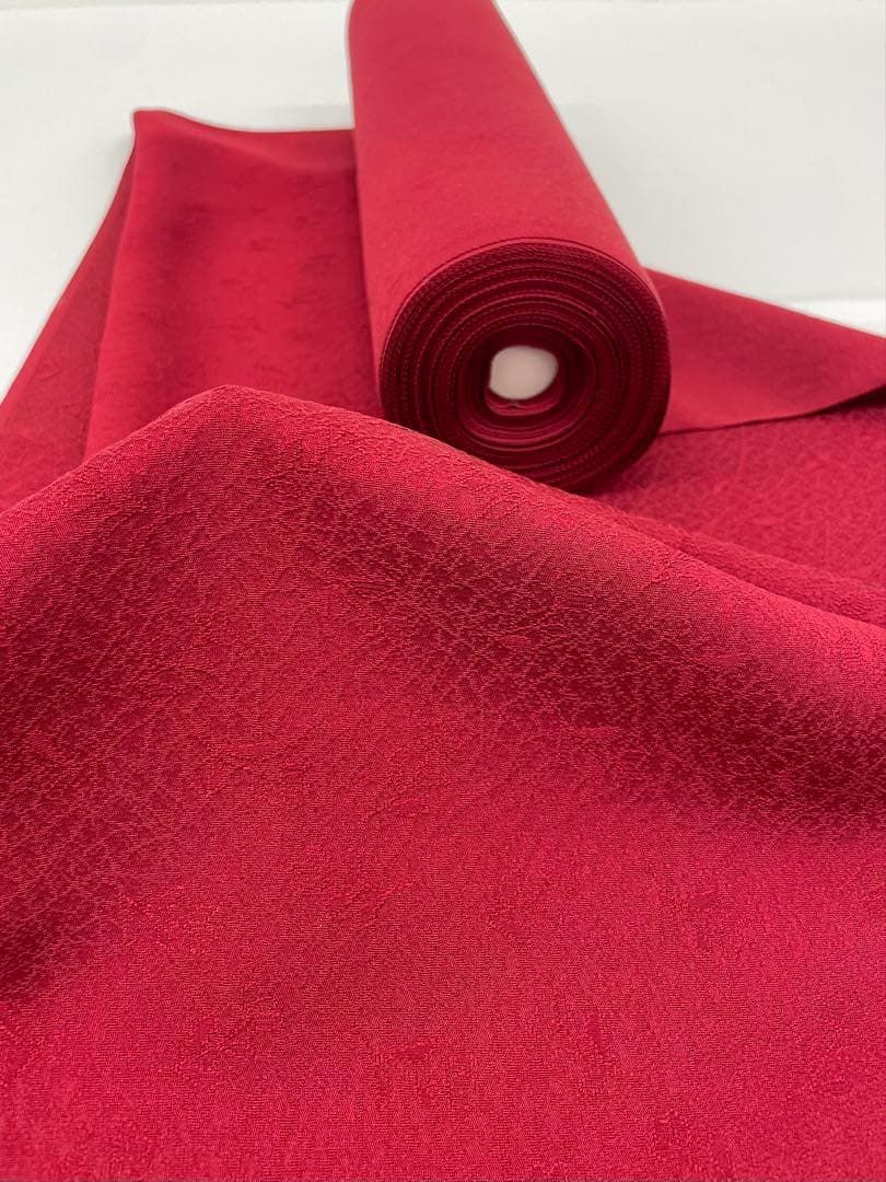 色無地 紋意匠 八掛付き 智恵子のきもの 利休織 反物 正絹 O 124