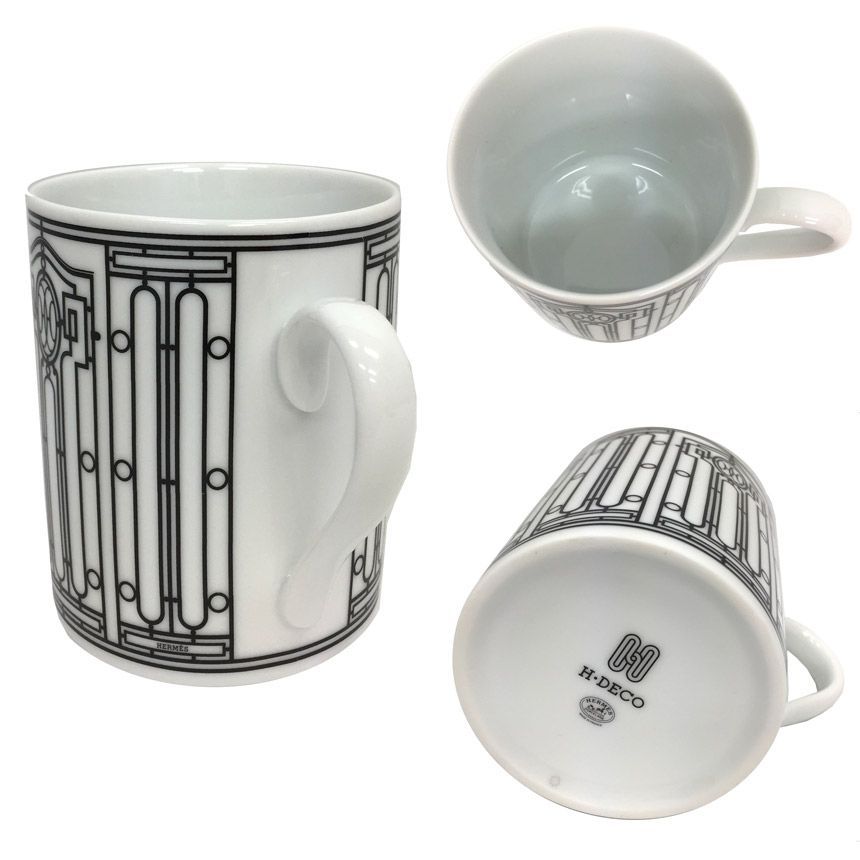 エルメス H DECO アッシュデコ マグカップ 白 aq 6955