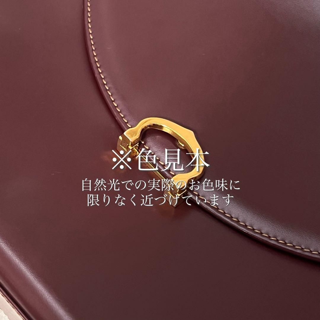 ◇極美品◇カルティエ マストライン ハンドバッグ ボルドー×ゴールド