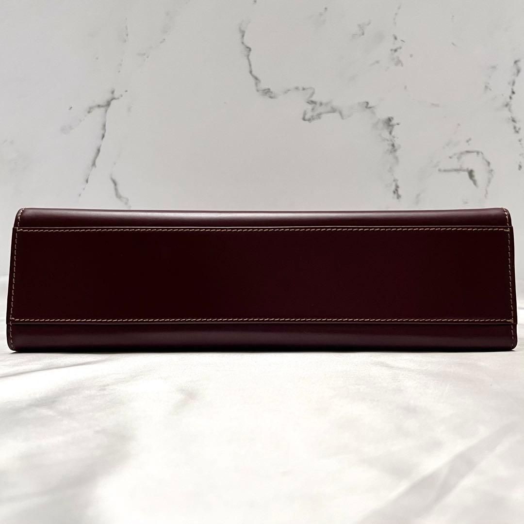 ◇極美品◇カルティエ マストライン ハンドバッグ ボルドー×ゴールド