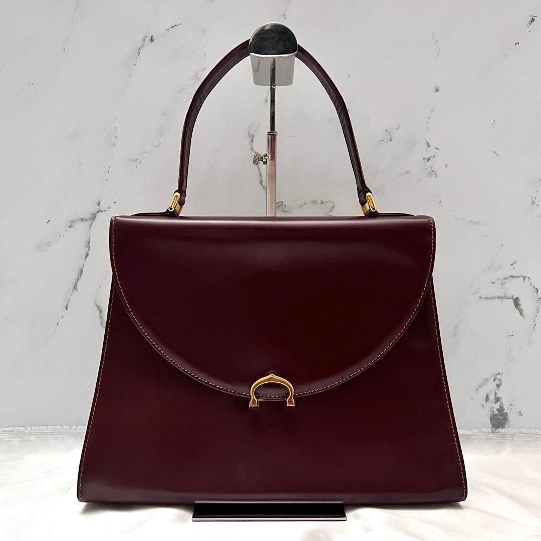 ✨箱・Gカード付き極美品✨カルティエ　マストライン　ハンドバッグ　ボルドー ◇極美品◇カルティエ マストライン ハンドバッグ ボルドー×ゴールド