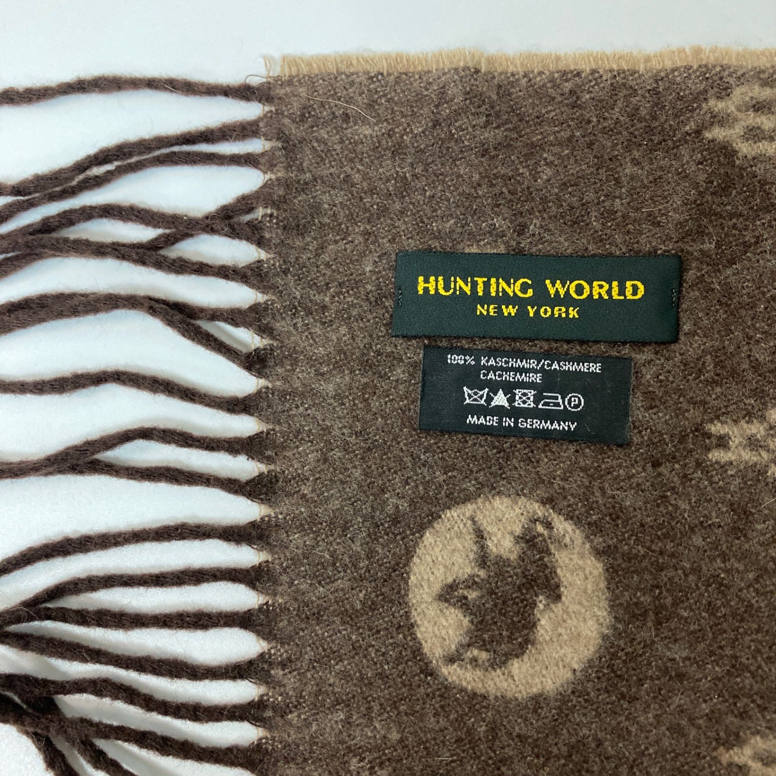 HUNTING WORLD ハンティングワールド マフラー カシミヤ100% ブラウン